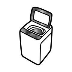 simple top loader vector washing machine line art