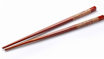 wooden chopsticks isolated on white background