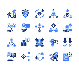 Management Development Program editable stroke icon set.