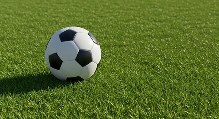 Fototapeta premium A soccer ball on a well-lit field