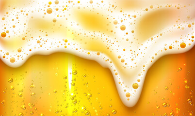Beer background vector realistic border image