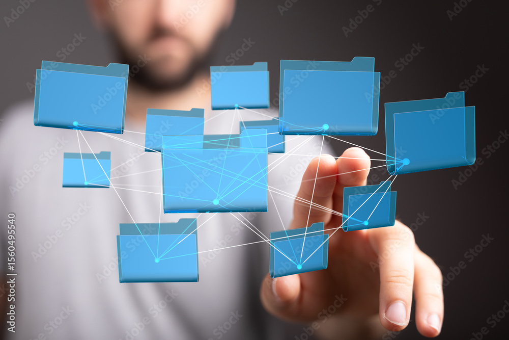 Poster Abstract image depicting data management and connectivity.