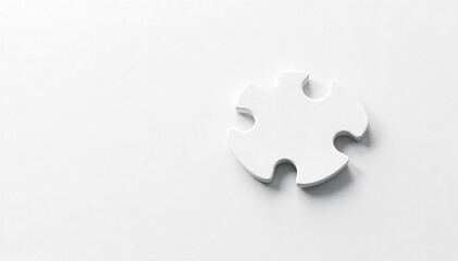Obraz premium Pristine White Puzzle Piece Isolated Unity Symbol for Websites, Presentations & Design Projects