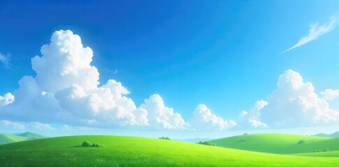 Serene Blue Sky Landscape Peaceful, Tranquil Nature Scene for Calm & Inspiring Projects