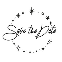save the date invitation card. Isolated on white background.