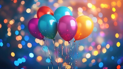 Festive Balloons and Sparkling Lights: A Celebration in Color