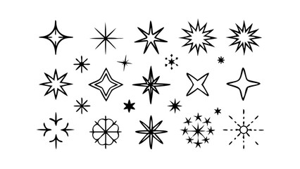 Sparkling Starburst Collection 20+ Hand-Drawn Starburst and Sparkle Illustrations