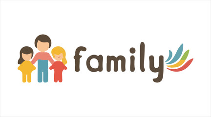 Obraz premium Symbolic vector elements of parents and kids for family-themed graphics.
