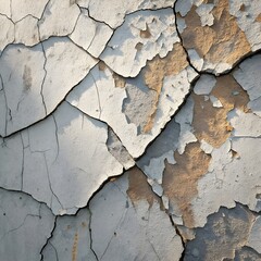 Cracked Peeling Paint Wall: Weathered Grunge Abstract Rough Surface Background