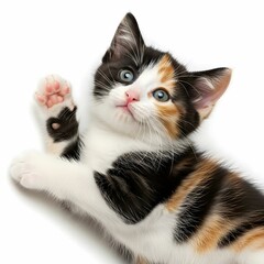 Expressive Munchkin Calico: Eyes Filled with Innocence and Curiosity