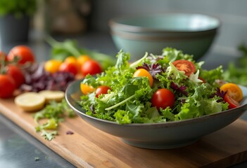 Fresh Vibrant Garden Salad with Tomatoes and Herbs
