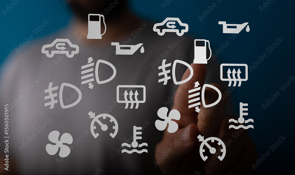 Poster learn to identify and understand common car dashboard warning lights. prevent costly repairs!