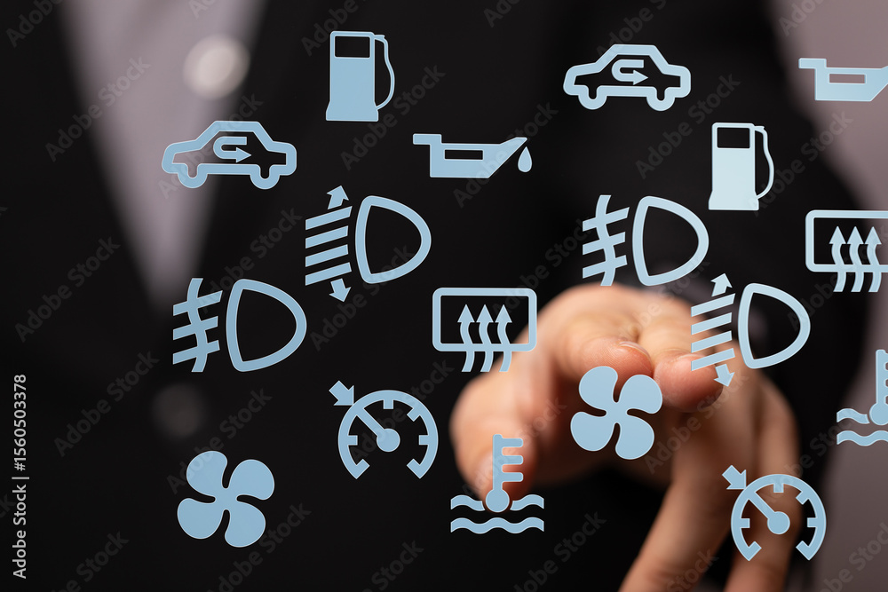Poster Learn to identify and understand your car's dashboard warning lights and symbols to ensure safe driving.