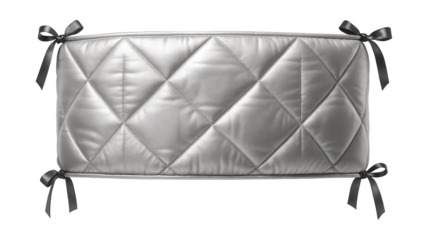 Crib bumper with a sleek, metallic sheen for a futuristic-themed nursery.