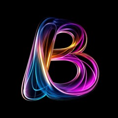 Letter B Vibrant Colorful Flowing Letters Overlay JPG Images with Abstract Dynamic Textures and Creative Typography Designs for Commercial Use