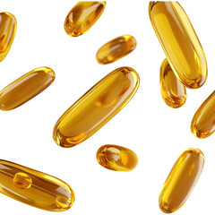 set of pills on transparent png background