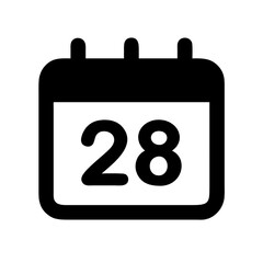 Clean Minimalist Calendar Icon Day 28 Illustration