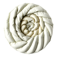 Obraz premium Rolled up cream colored comforter