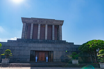 Fototapeta premium Ho Chi Minh mausoleum view in Hanoi city in Vietnam