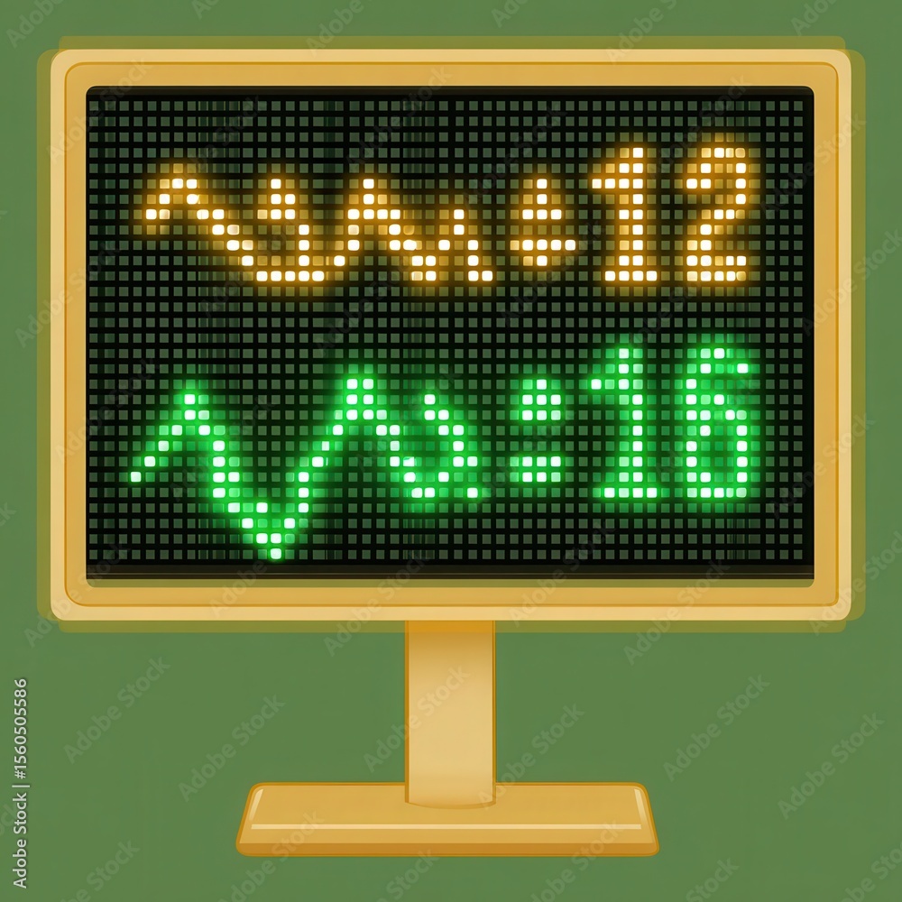 Poster digital display screen with mathematical expressions.