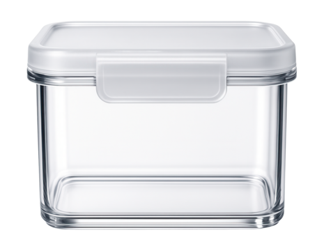 Small plastic box with snap-on lid for keeping toiletries organized in a bathroom cabinet.
