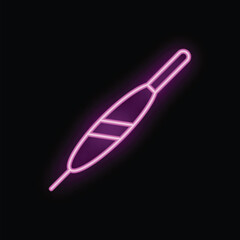 Glowing neon sign representing a fishing float, perfect for attracting customers to a fishing shop or sporting goods store