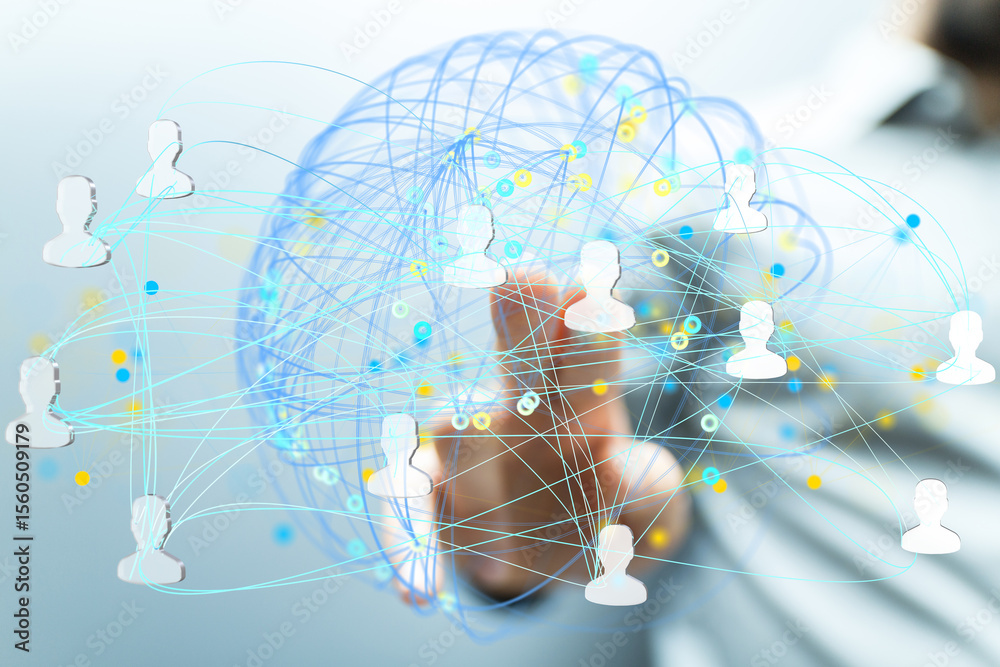 Poster abstract image depicting global network, teamwork, and collaboration. ideal for business concepts.