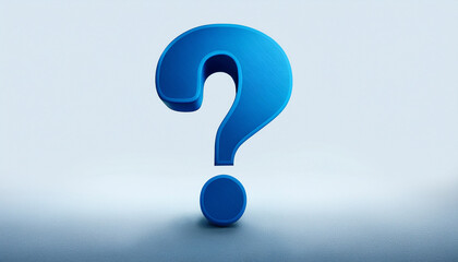 giant question mark in 3d blue color on white background subject signs question mark question