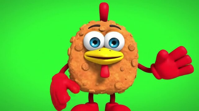 Animated Chicken McNugget Character Welcoming.