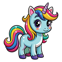 Cartoon Rainbow for Nursery or Baby Print