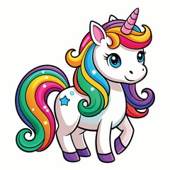 Cartoon Rainbow for Nursery or Baby Print