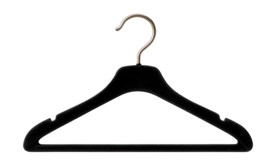 Velvet hanger featuring a shoulder strap indent for holding camisoles in a small bedroom wardrobe.