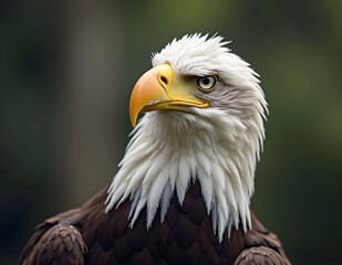 Obraz premium Portrait of a beautiful bald eagle (Haliaeetus leucocephalus).
