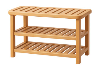 A bamboo shoe rack with a compact design, suitable for a cottage hallway.