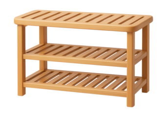 A bamboo shoe rack with a compact design, suitable for a cottage hallway.
