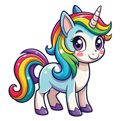 Cute Doodle Style Rainbow in Pastel Colors