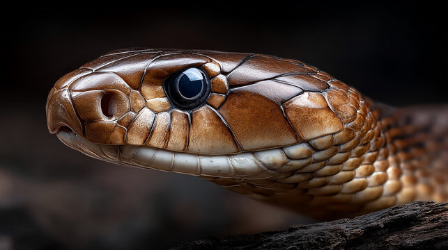 Close up a king cobra.