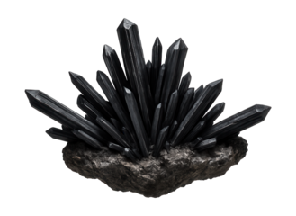 Amphibole with elongated, needle-like crystals and dark coloration