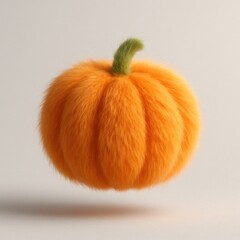Fuzzy orange pumpkin floating.