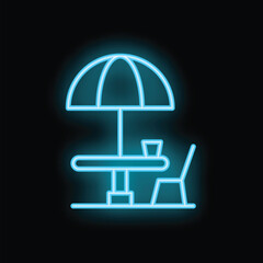 Enjoy a refreshing drink under the shade of a beach umbrella with this neon sign evoking relaxation and summer vibes