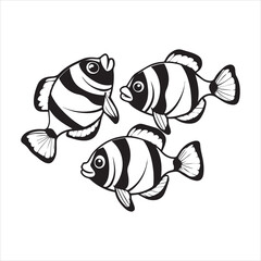 clownfish silhouette vector illustration