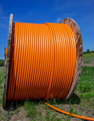 Fiber optic cable roll for broadband internet