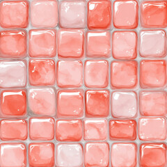 Cute Pink Square Tiles Seamless Pattern for Decorative Design Use