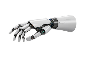 White robotic arm png isolated on transparent background