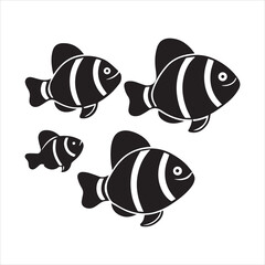 clownfish silhouette vector illustration