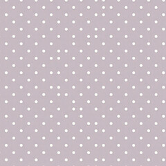 Dusty Lavender Polka Dot Seamless Pattern on Ivor Background