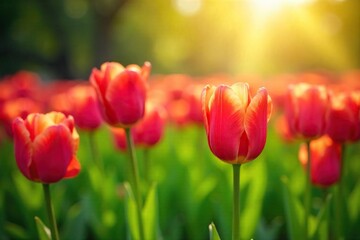 Spring Tulips in Bloom Vibrant Meadow Burst of Color, Renewal, Growth, and Natural Beauty
