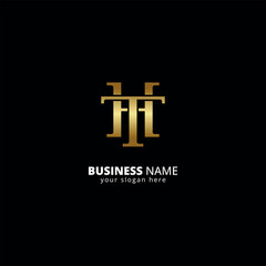 Alphabet H and T Letter Logo, Luxury Monogram Design.