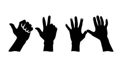 Obraz premium Hand Gestures A Collection of Silhouette Illustrations