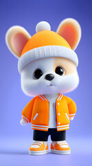 Fototapeta premium 3D cute cartoon animal image IP mascot illustration